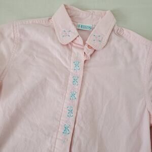 Vintage Pink Floral Buttondown kids 7